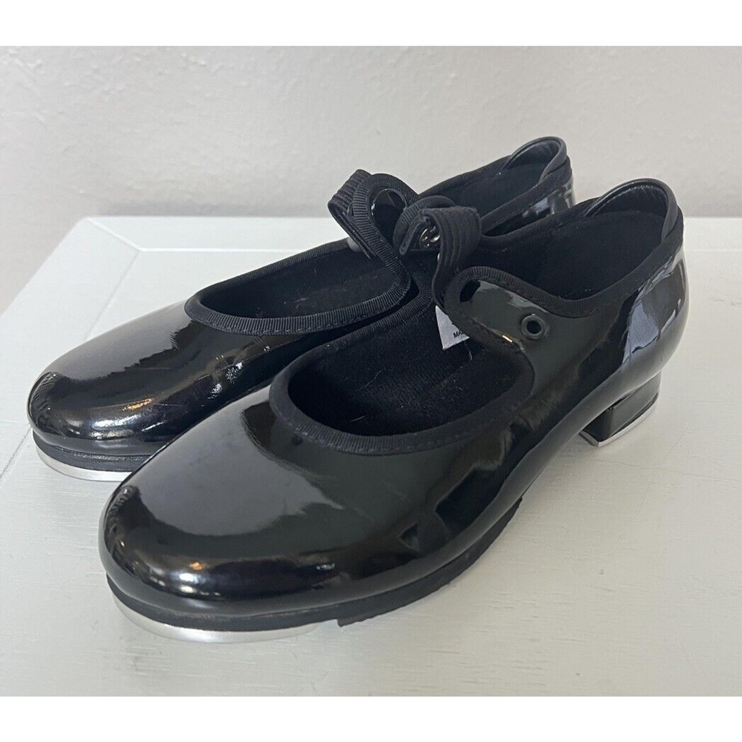 Bloch Girls Size 11.5 W Black Elastic Stretch Student Techno Tap #4 Shoes