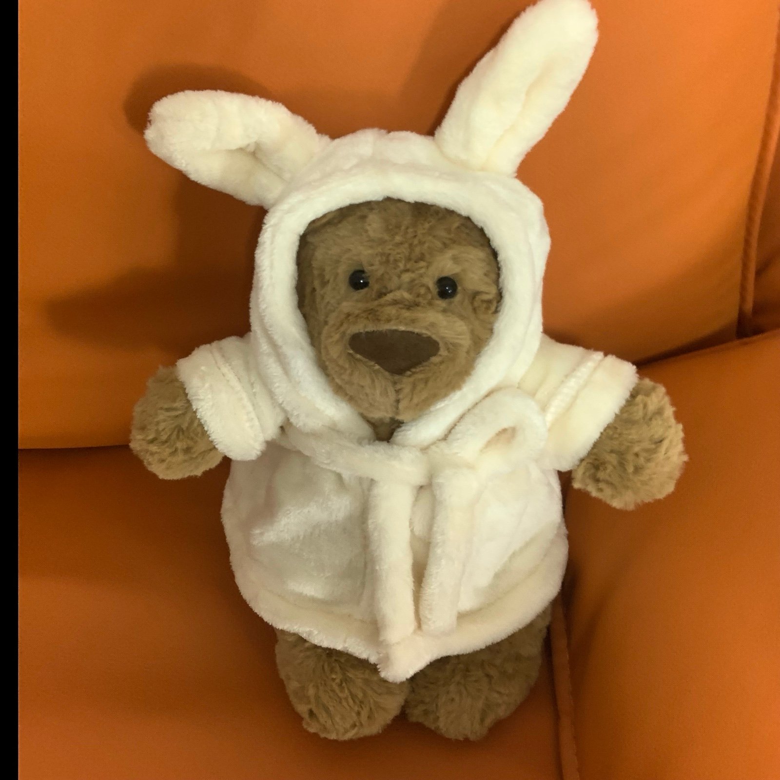 Authentic Jellycat Bathrobe Bartholomew Bear, BNWT, HTF, with dust bag