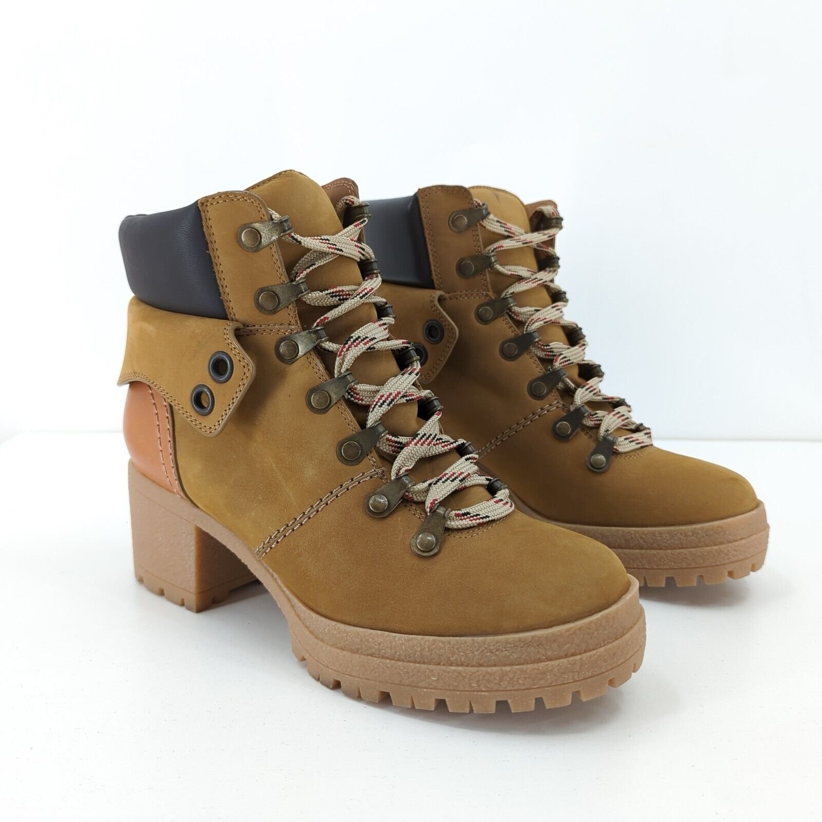 See by Chloe Women EU 35 US 5 Eileen Ankle Boots Brown Nubuck Leather Lug Sole