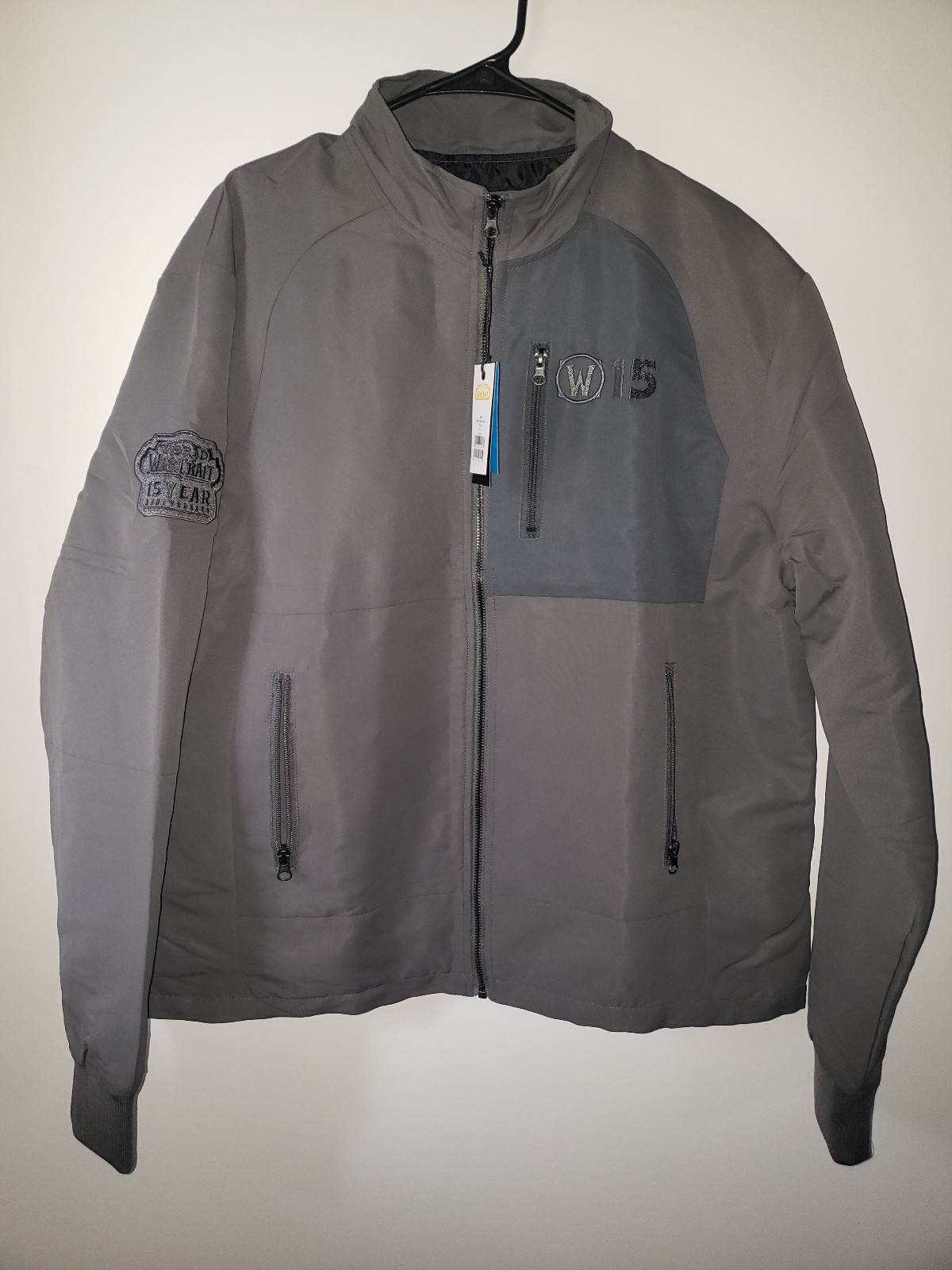 Blizzard World of Warcraft Unisex Full Zip 15th Anniversary Jacket Gray Large