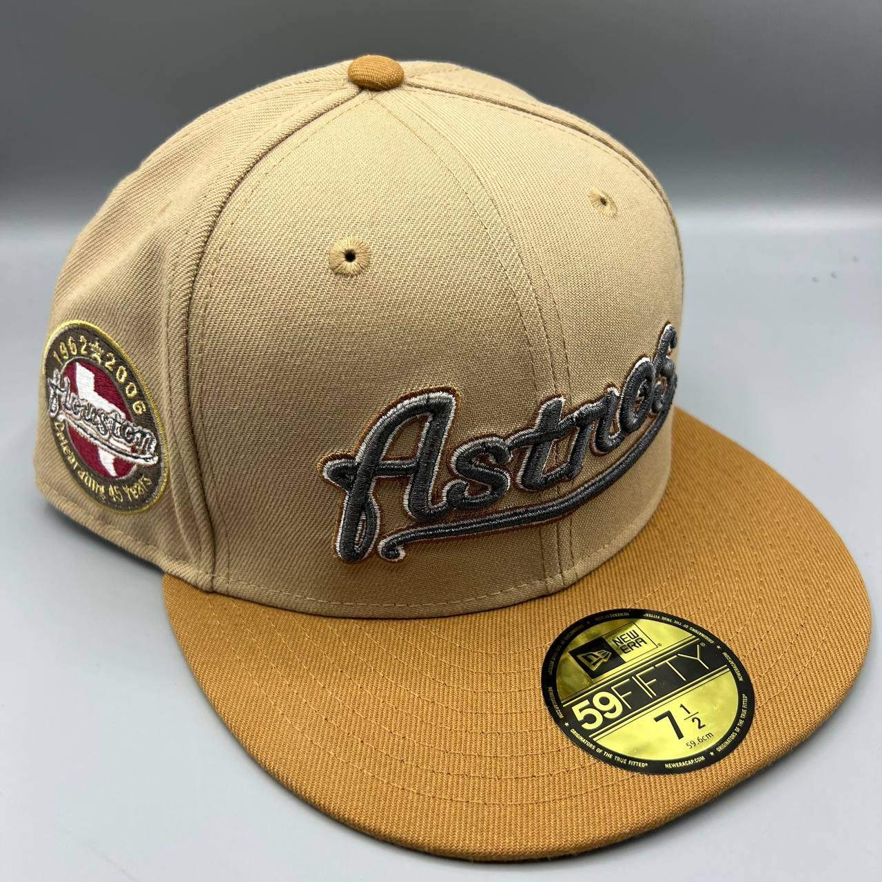 Houston Astros Hat Men 7 1/2 Brown Green 59Fifty New Era MLB Fitted Cap