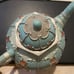 1980 Blue Sky Clay Works Shell Figural Ceramic Blue Teapot