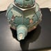 1980 Blue Sky Clay Works Shell Figural Ceramic Blue Teapot