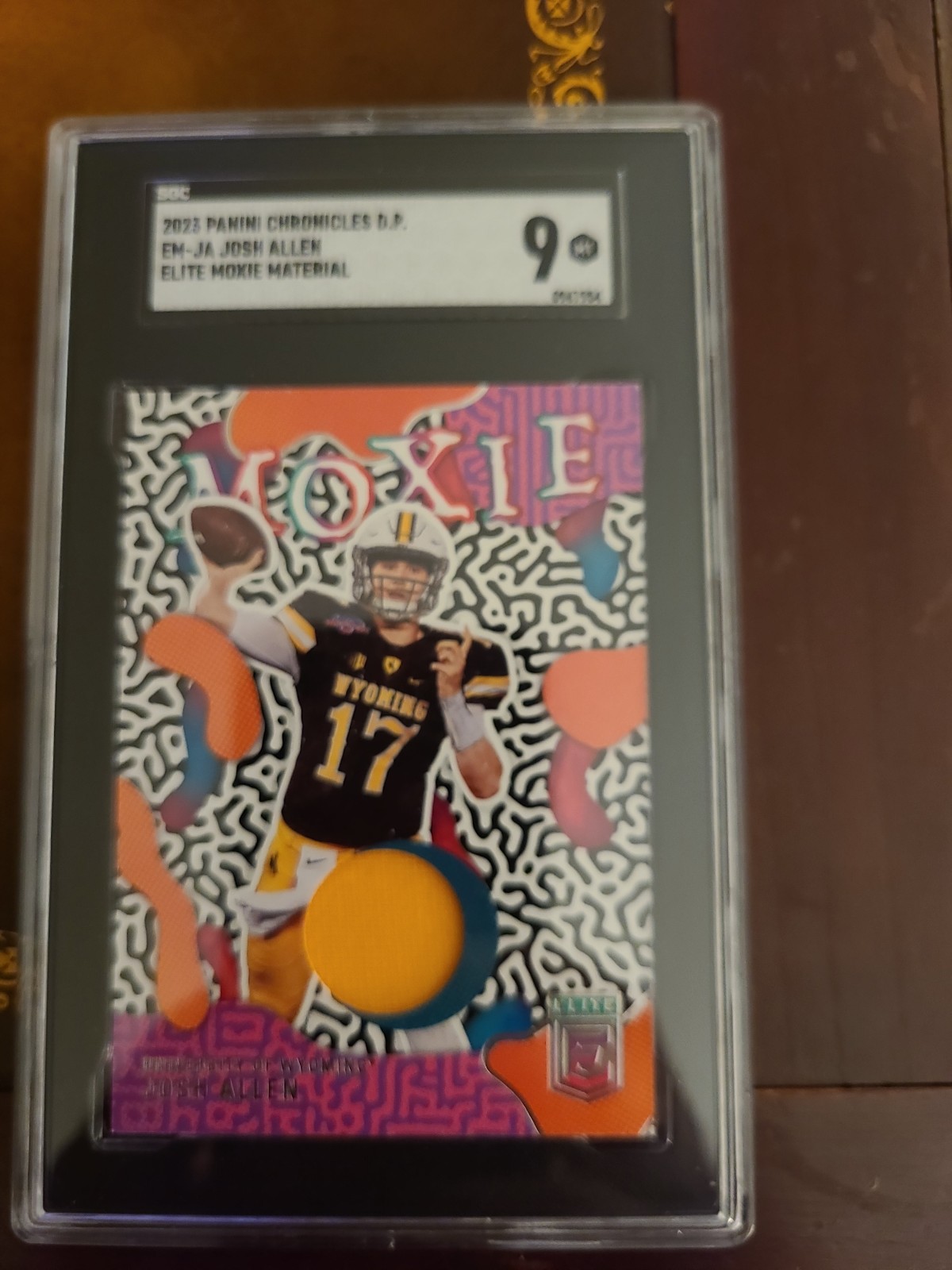 2023 josh Allen Wyoming elite moxie material patch graded 9