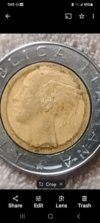 SMALL SIGNATURE!! 1985 Italy 500 Lire Bi-Metallic Coin
