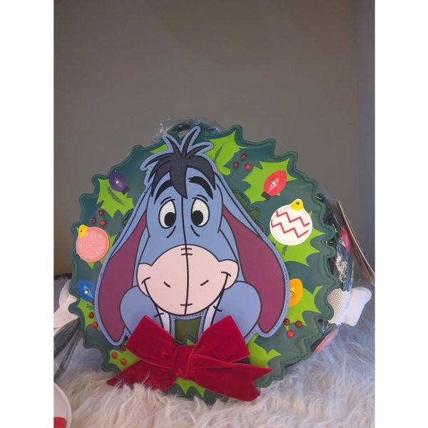 NWT Our Universe Disney Winnie the Pooh Eeyore Holiday Wreath Backpack