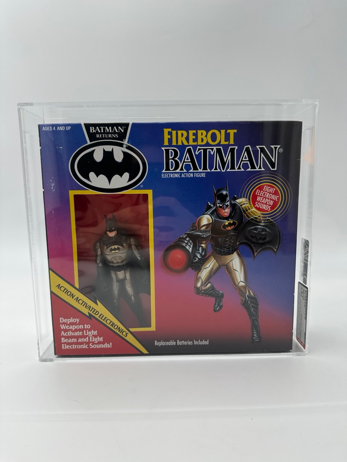 AFA 75+ 1991 Kenner Batman Returns Electronic Action Figure Firebolt Batman