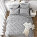 Queen Comforter Set 7 Pieces Pintuck Comforters Queen Size Grey