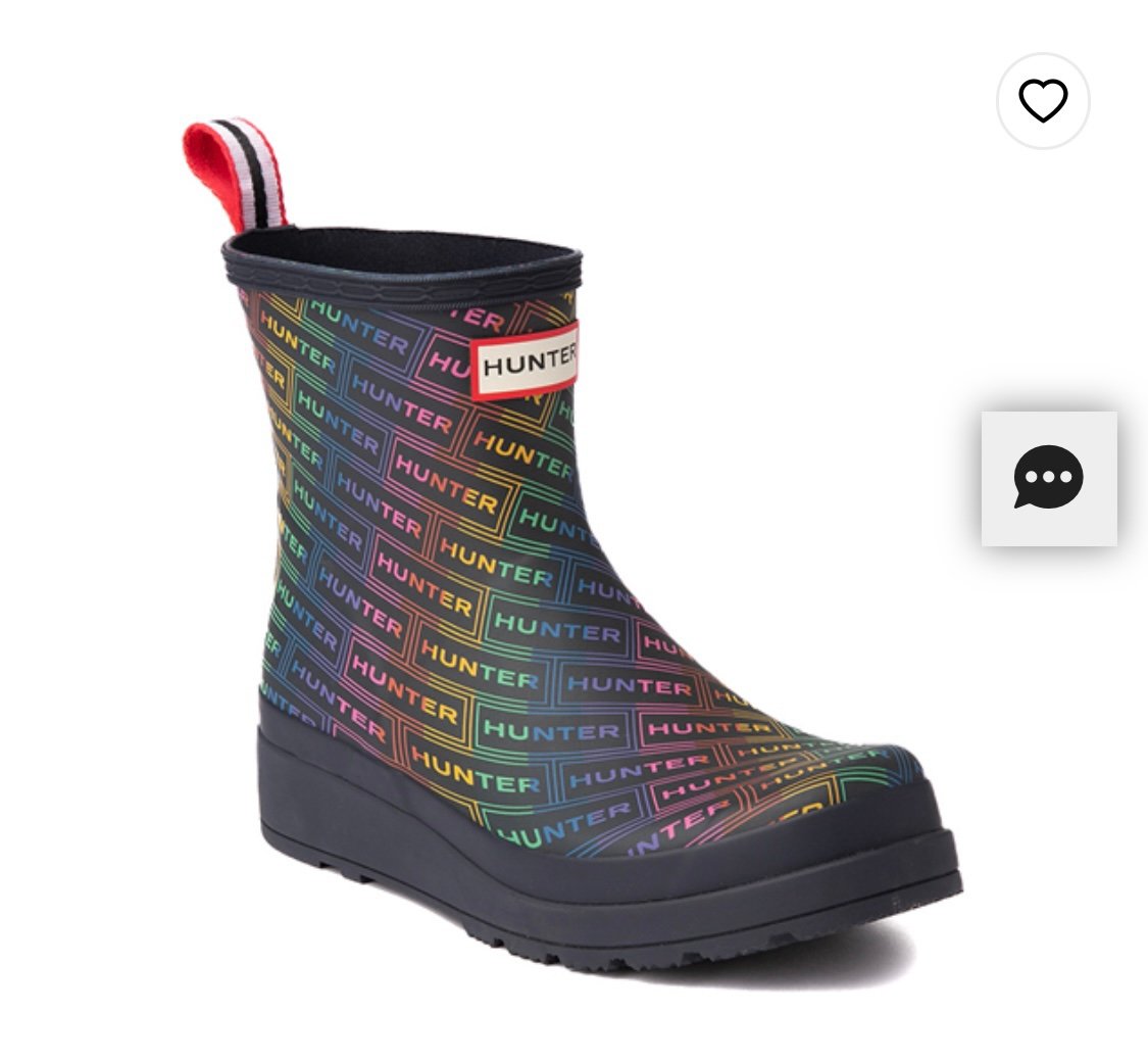 NWT Hunter Play Logo Rain Boot in Navy Rainbow X-Ray