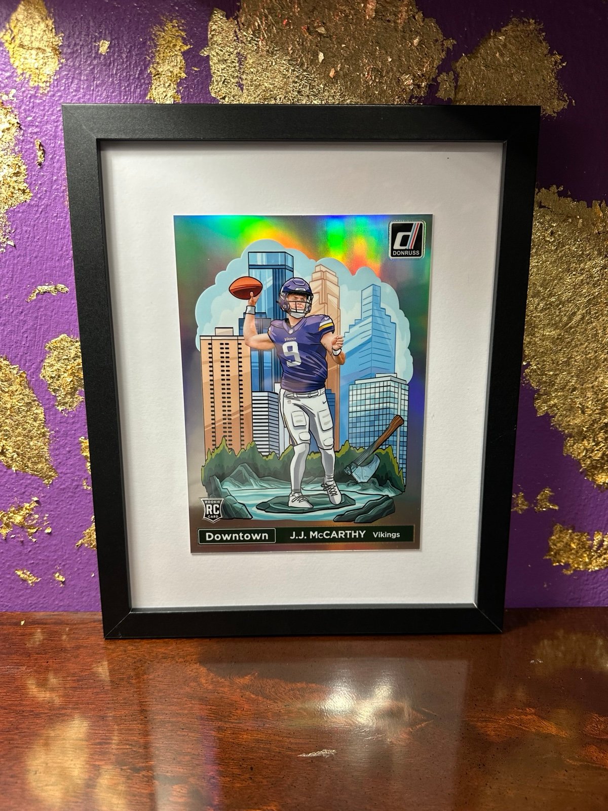 2024 Donruss Football JJ McCarthy Oversized Downtown NFL Minnesota Viking PSA 10
