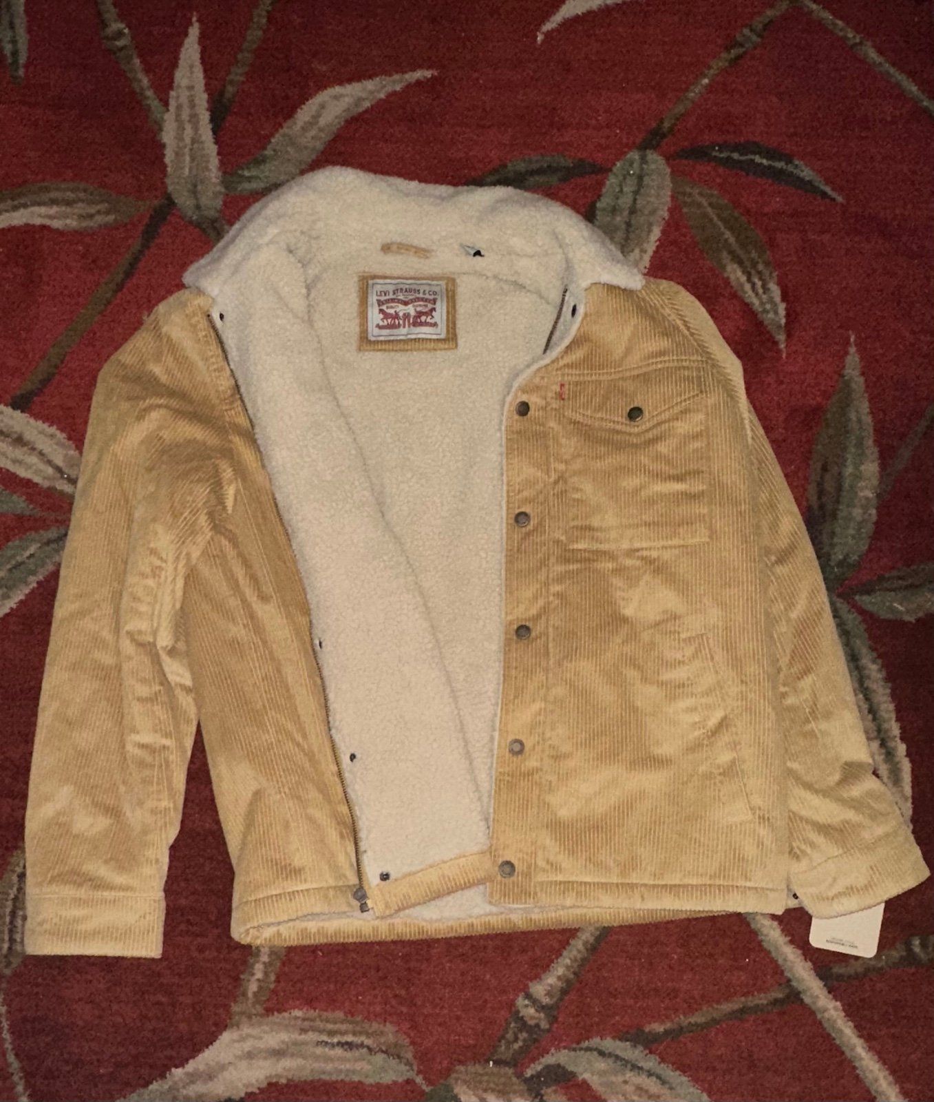 Levi's Men's Classic Corduroy Sherpa Trucker Button Up Jacket Size Medium