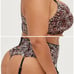 NWT TORRID 3Pc. Leopard Lace & Black Bra, Garter & Panty Lingerie Set 2X