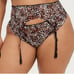NWT TORRID 3Pc. Leopard Lace & Black Bra, Garter & Panty Lingerie Set 2X
