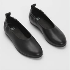 Eileen Fisher Naomi Nappa black leather ballet flats size 7.5