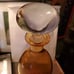 Vintage Amber blown Glass Decanter and Topper.