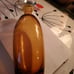 Vintage Amber blown Glass Decanter and Topper.