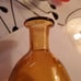 Vintage Amber blown Glass Decanter and Topper.