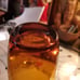 Vintage Amber blown Glass Decanter and Topper.