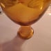Vintage Amber blown Glass Decanter and Topper.