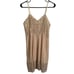Vtg 70s Vanity Fair Womens Slip Champagne 34S LBD Lingerie Floral Lace Glam Vamp