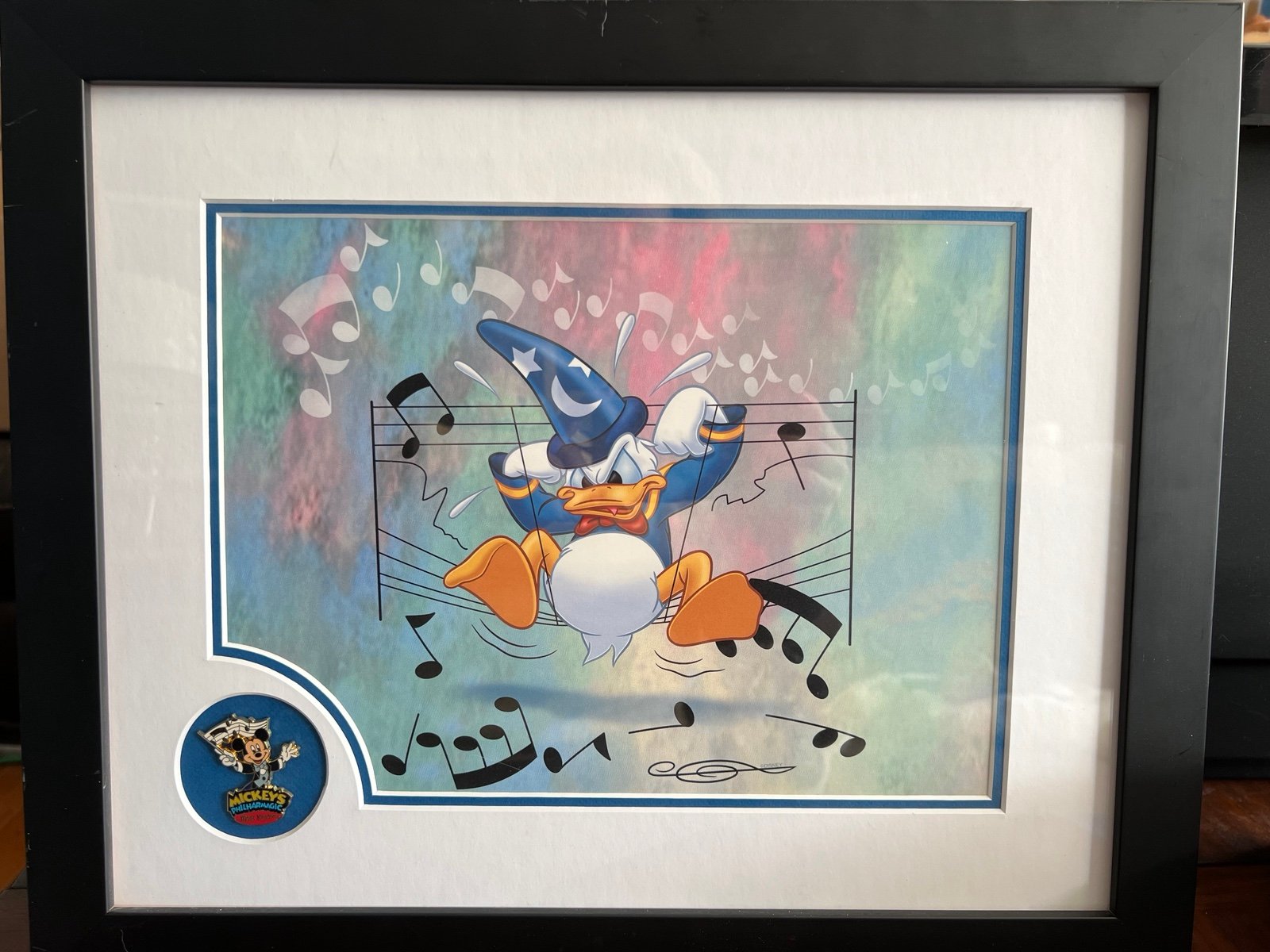 Disney Mickeys Philharmagic 2003 Donald Duck framed print w/ pin & certificate