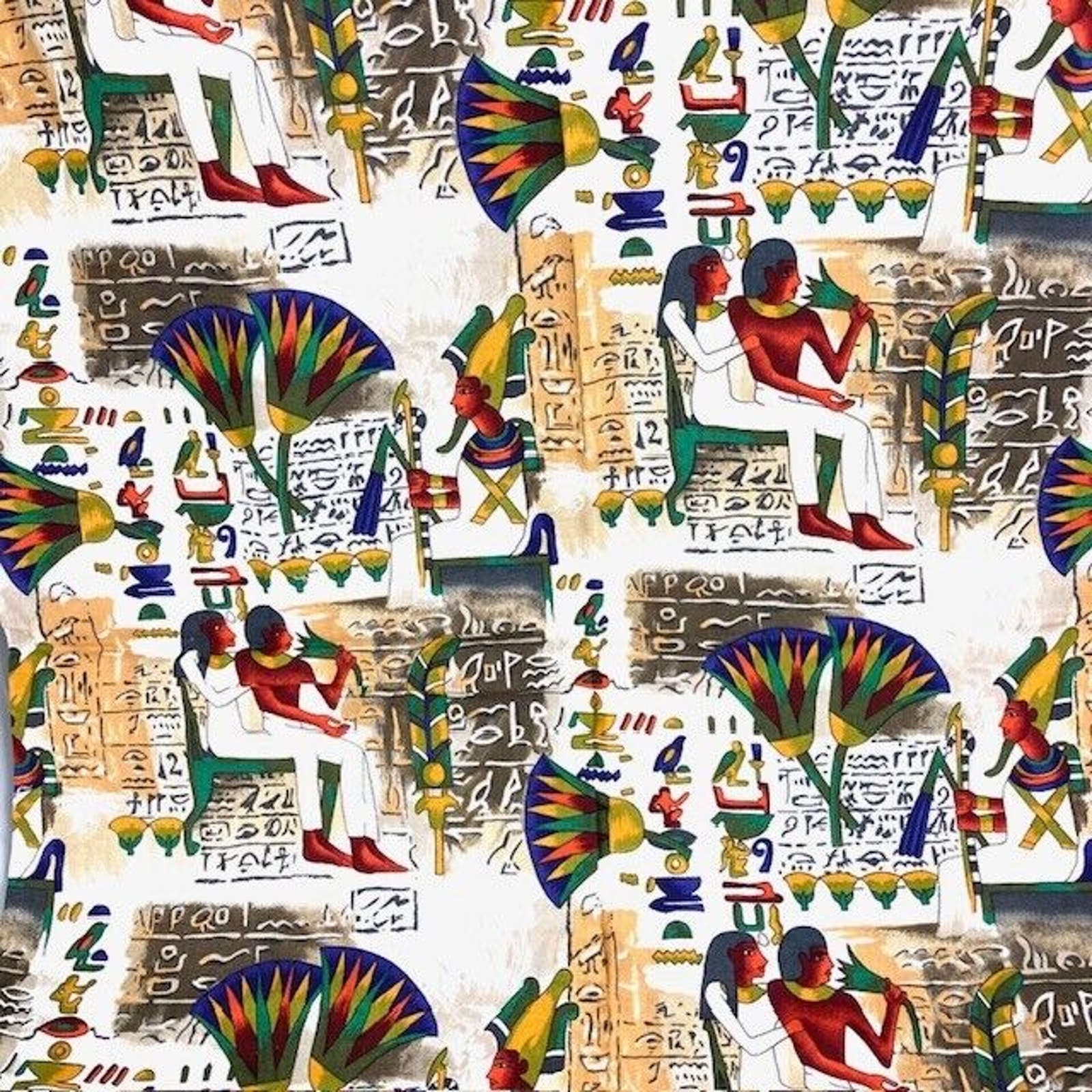 Vintage Egyptian Theme Alexander Henry 100% cotton to quilt or sew 7/8 yard