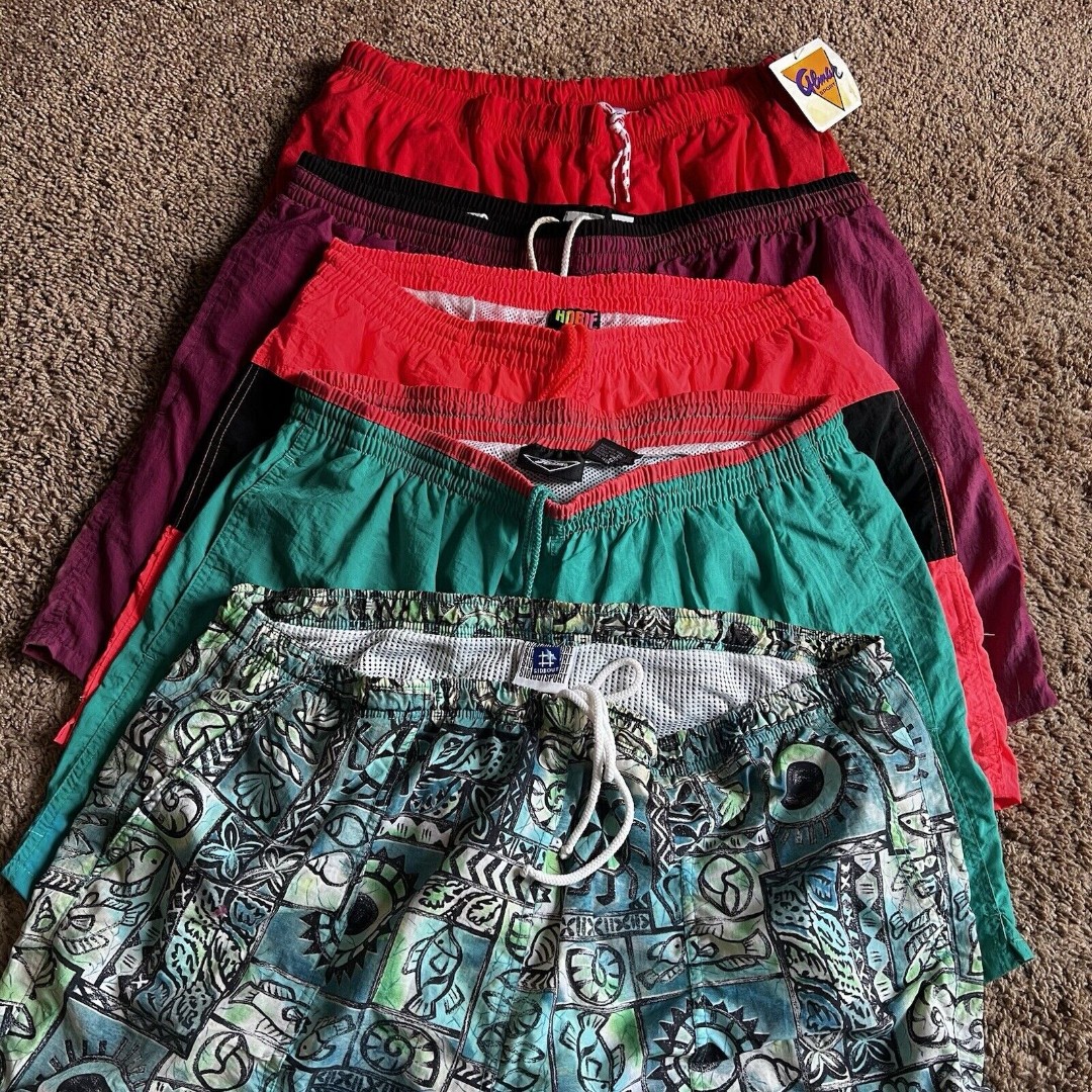 Vintage 80s 90s Surf Board Swim Trunks Shorts Hobie Sideout Retro Beach XL/2XL