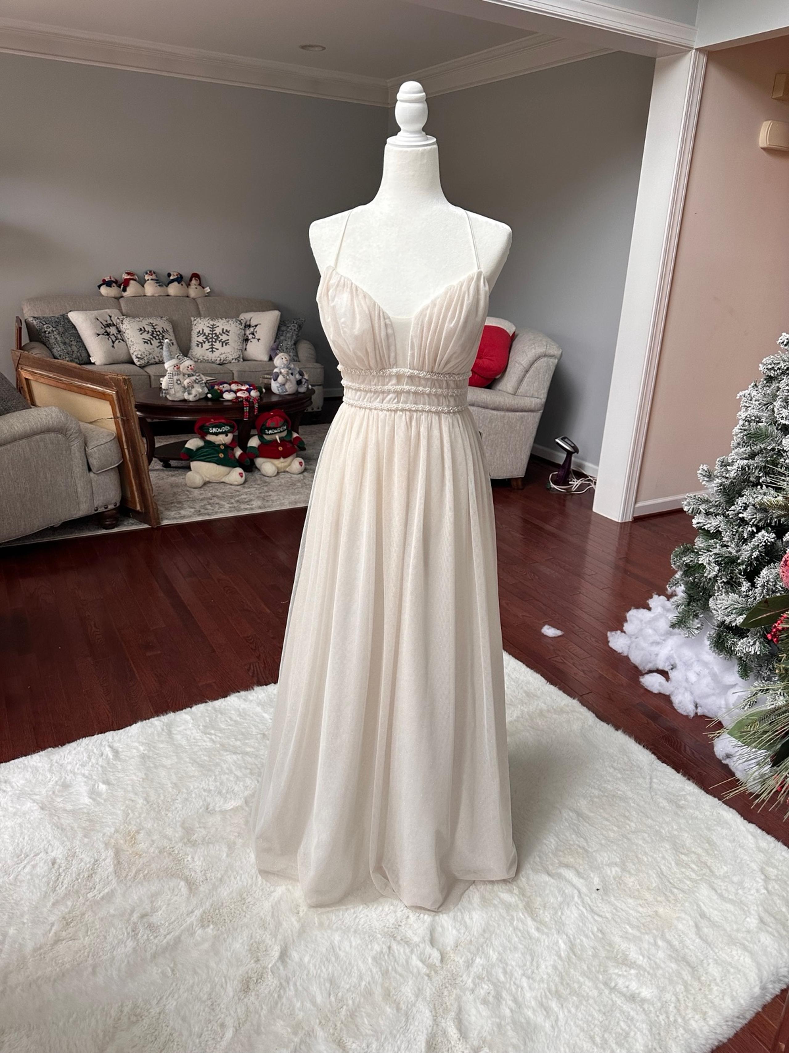 Vintage Y2K 2000s Tweeze Me Embellished Formal Glitter Ball Gown Prom Dress NWT