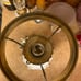 Vintage Fenton cabbage rose lamp