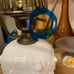 Vintage Fenton cabbage rose lamp