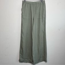 Mary Lawless Lee x Splendid Linen Wide Leg Pant Large Green Casual Resort Summer