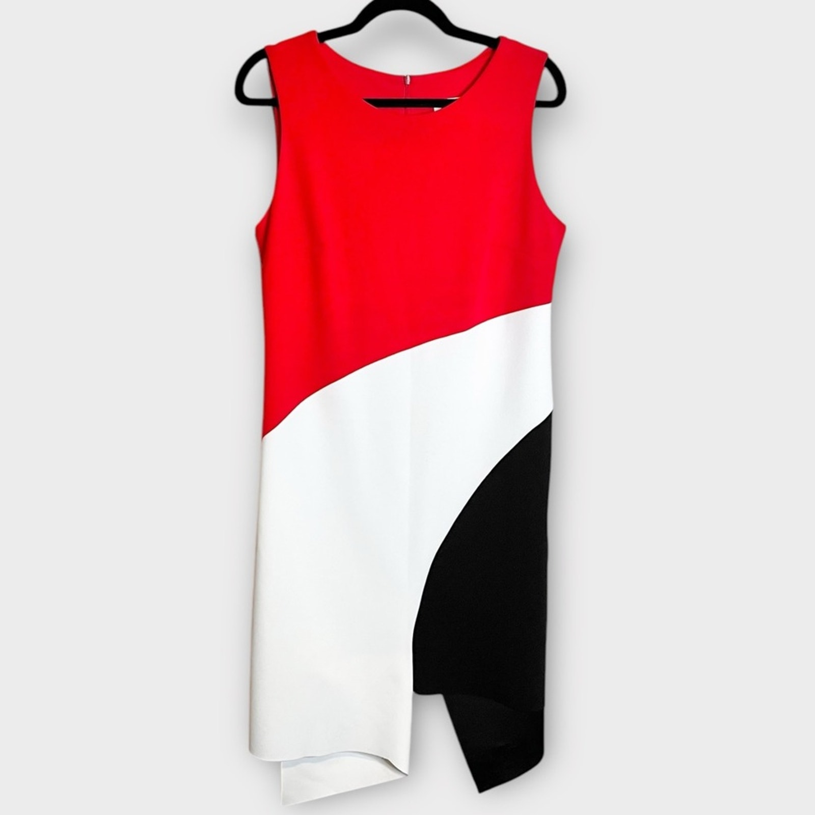 JOSEPH RIBKOFF colorblock red/white/black midi dress size 12 office career work