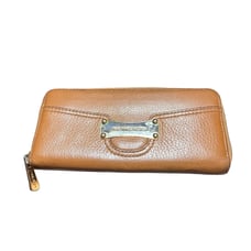 Women's Michael Kors Saratoga Continental Leather Top Zip Wallet Luggage