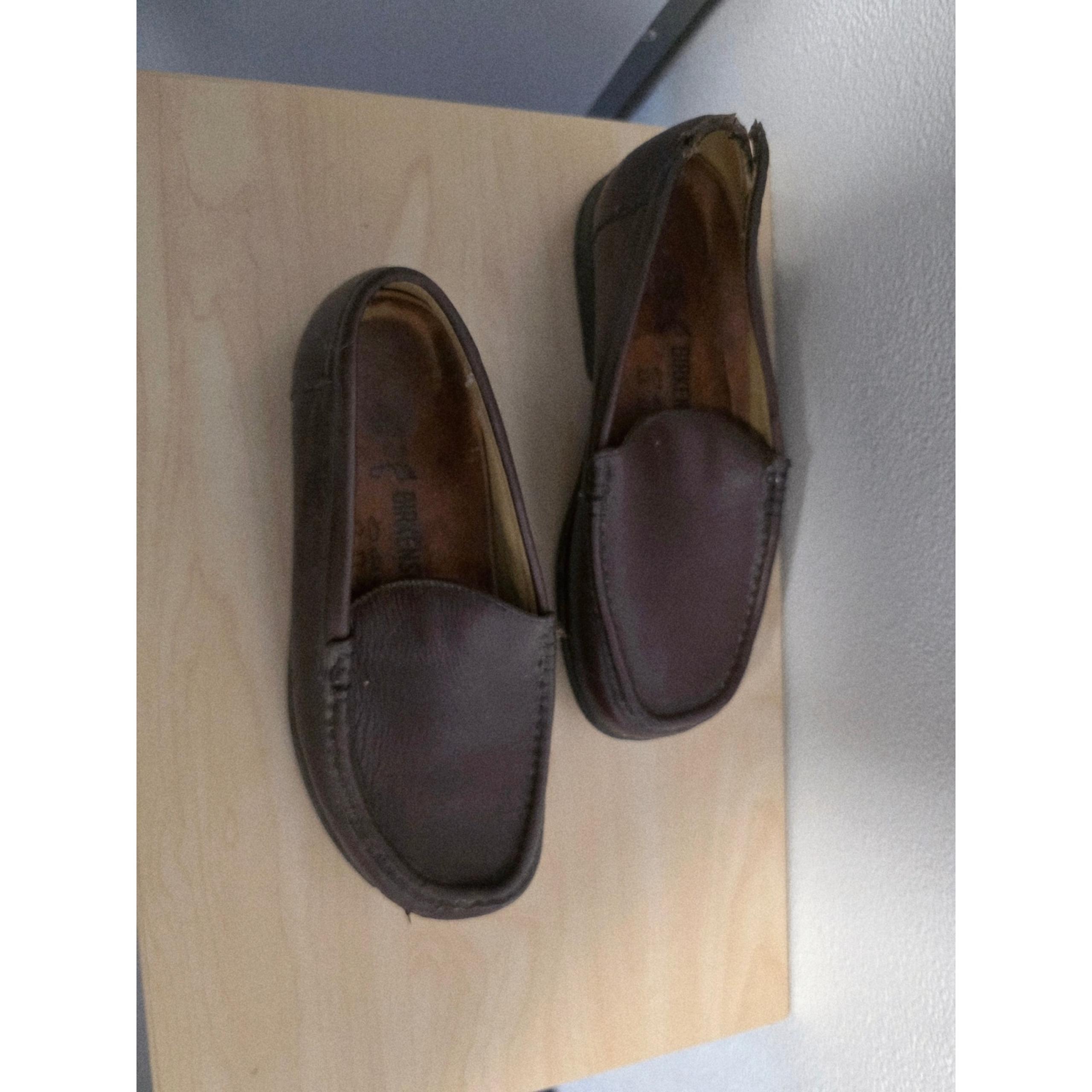 Birkenstock Leather Loafers Slip On Comfort Casual Shoes Size 39 Damaged toe