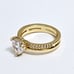Gold heart diamond women's engagement promise ring band size 5 gift