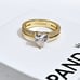Gold heart diamond women's engagement promise ring band size 5 gift
