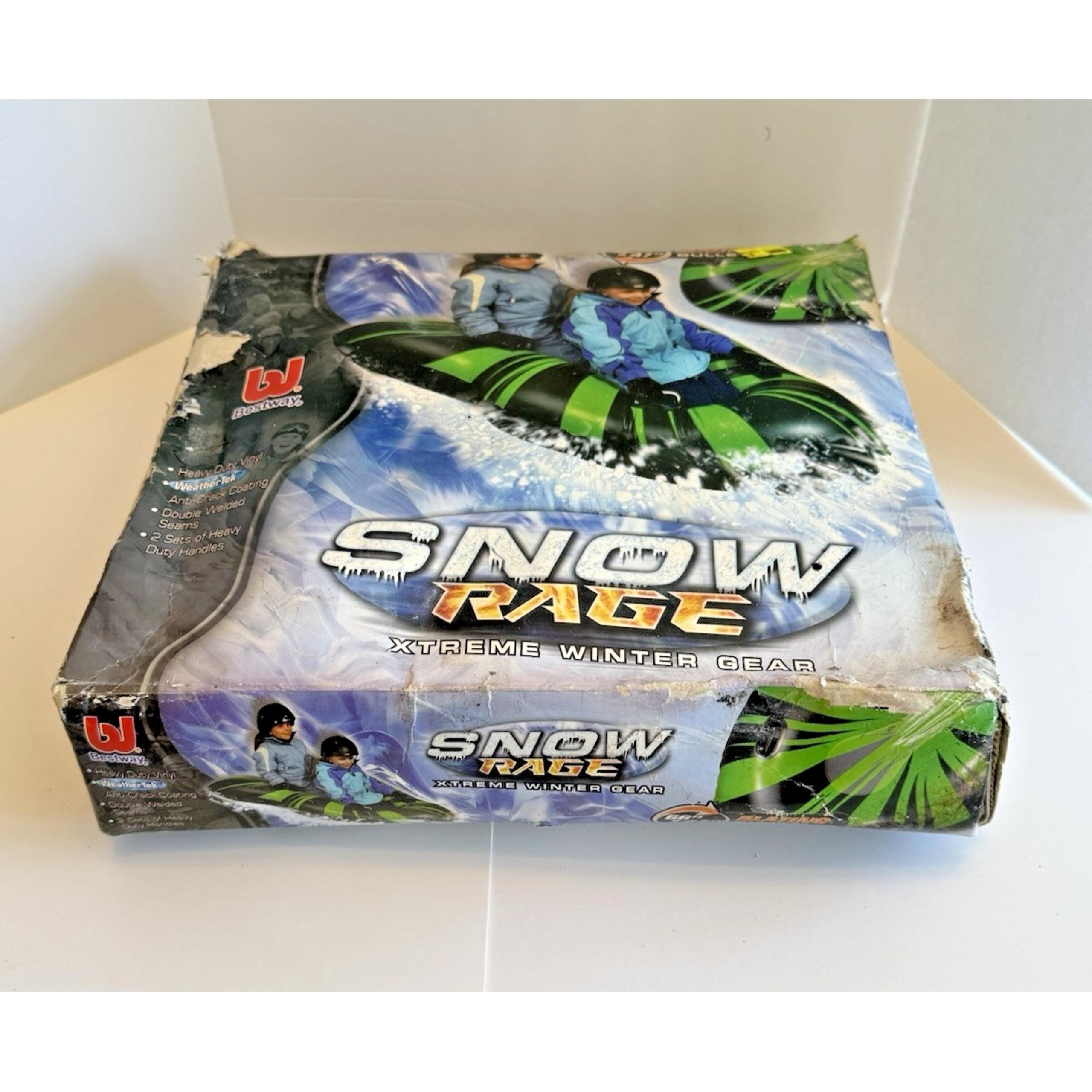SNOW RAGE Extreme Winter Gear BLAZING BULLET Double Snow Tube Green Black Handle
