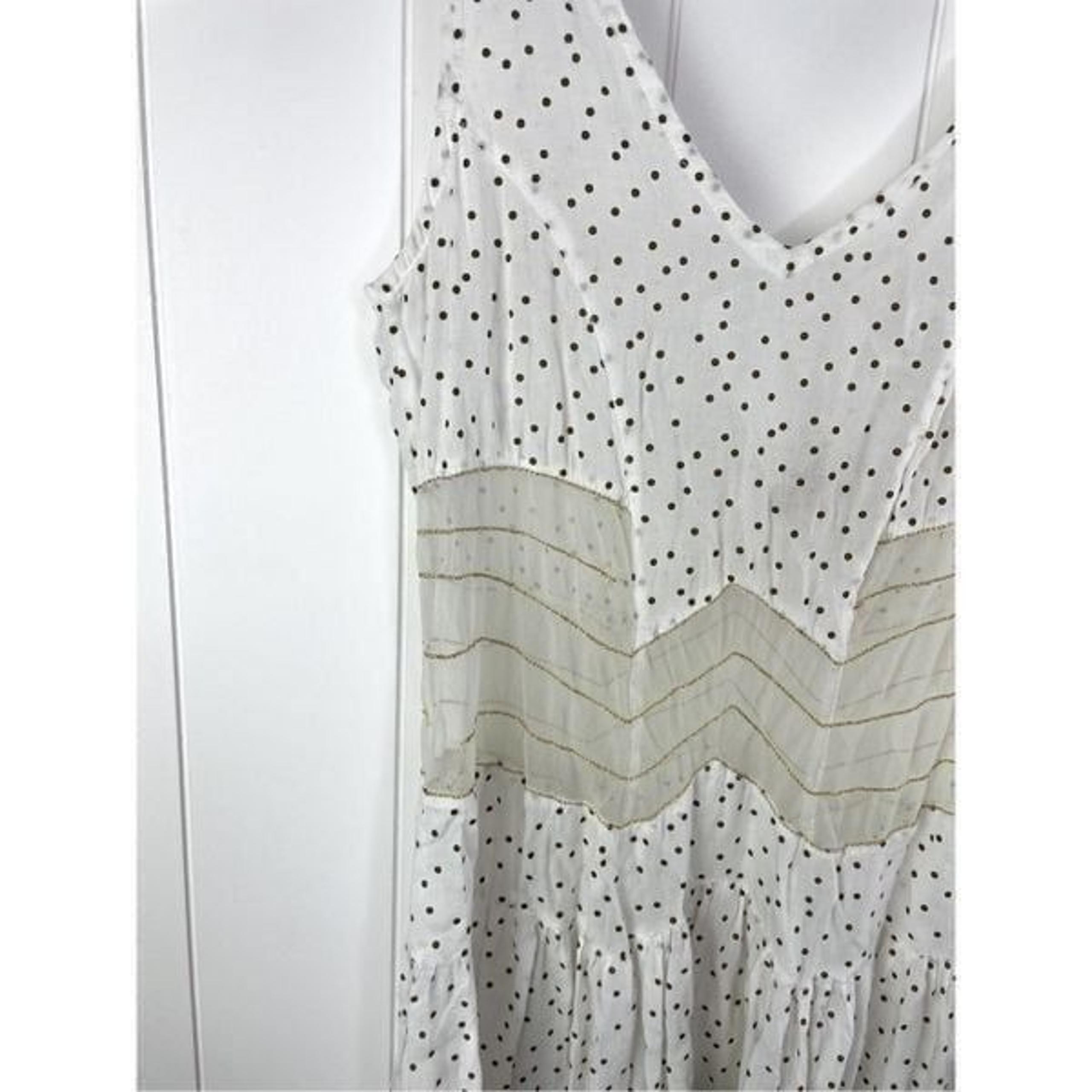 Tallow White Polka Dot Mesh Panel Beach Coverup Dress
