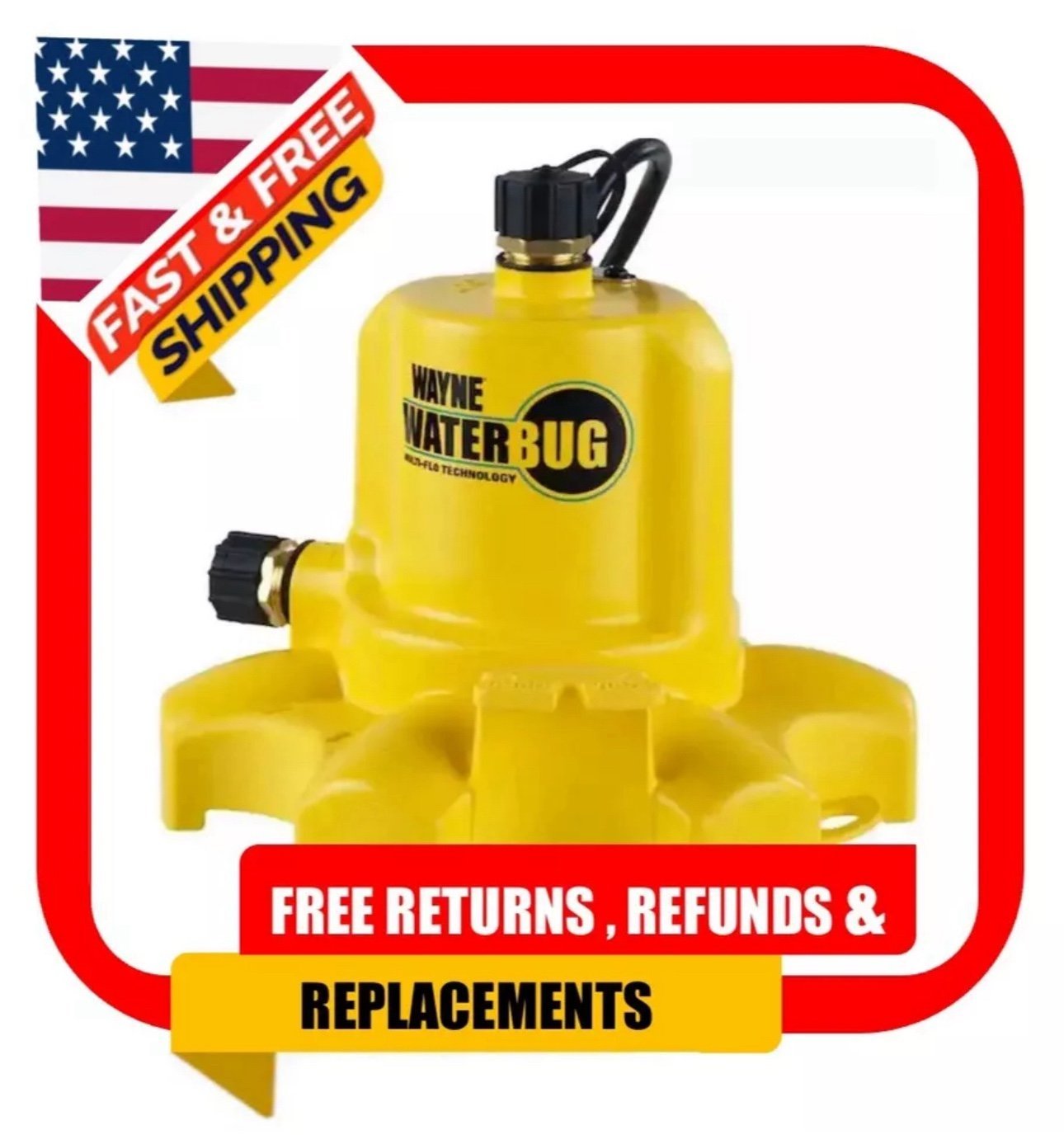 Wayne 1/6 HP Water BUG Submersible Utility Pump with Multi-Flo Technology