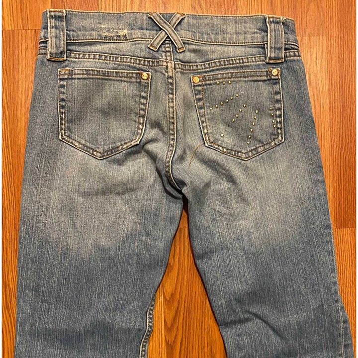 Vtg Allen B. by Allen Schwartz Coupa Flared Jeans Womans 27 29 Denim Bling Y2K