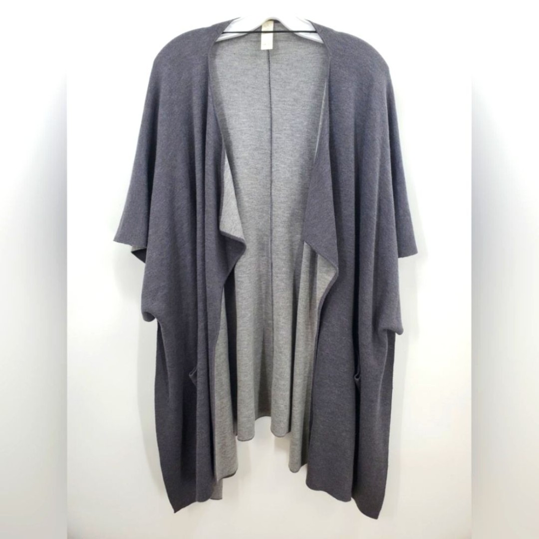 Lululemon After Asana Gray Women's Cardigan Poncho cape One Size