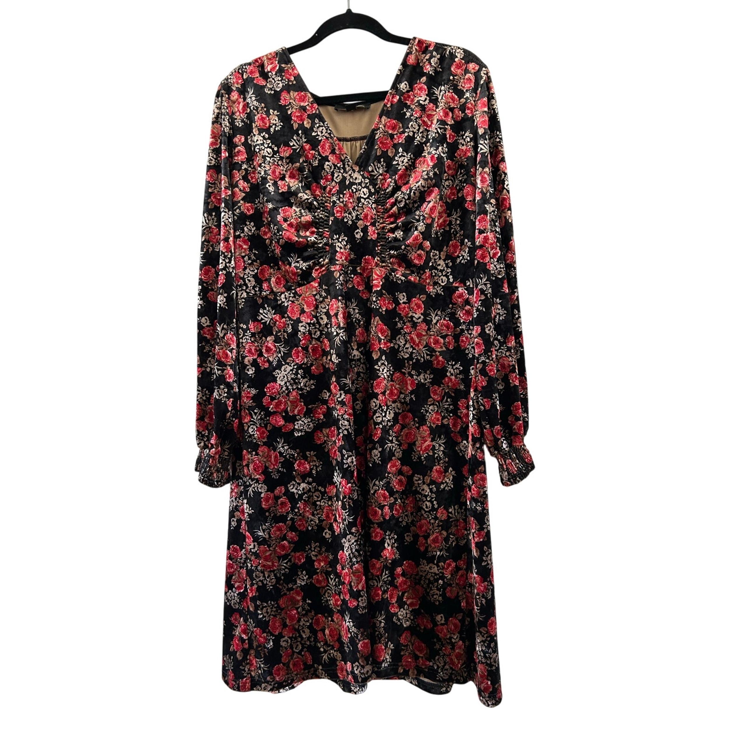 Suzanne Betro velvet baby doll Midi dress women’s size XL whimsy Goth feminine