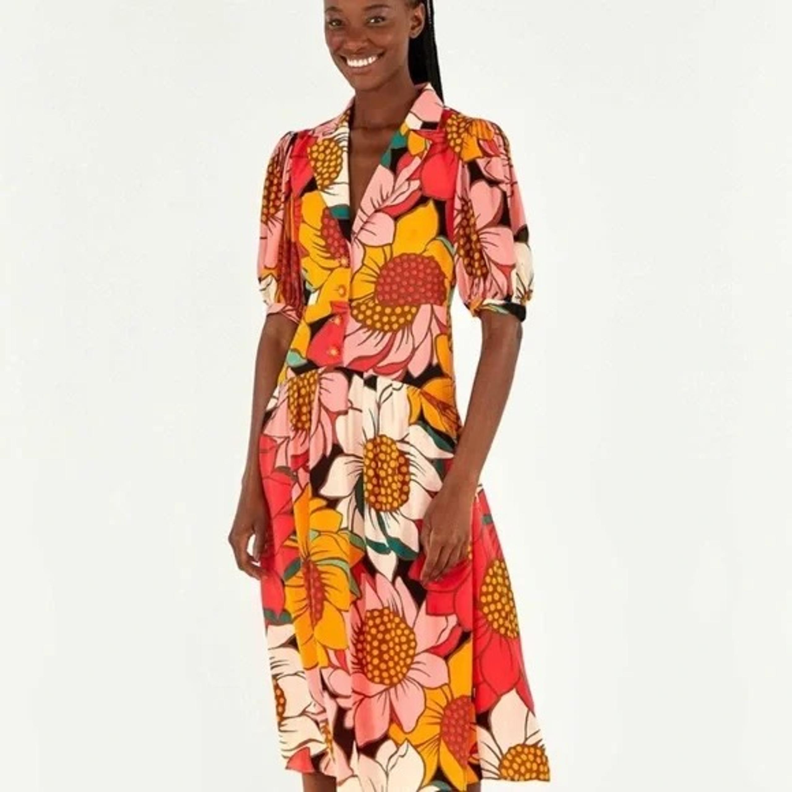Farm Rio Floral Maxi Dress with Cut-Out Back