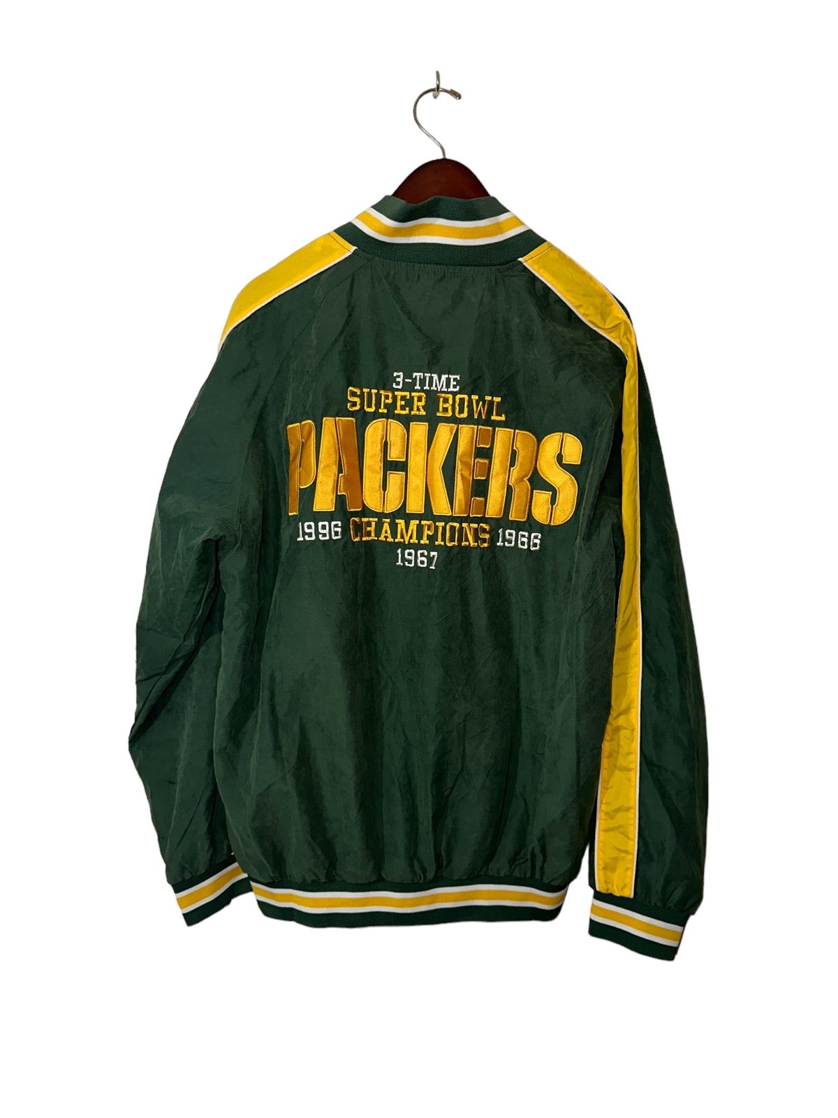 Green Bay Packers 3 Time Super Bowl Champion FullZip NFL Jacket Mens Size:Medium