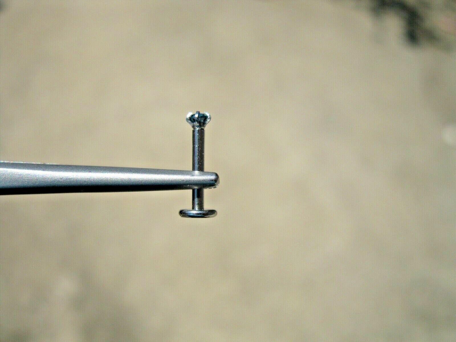 1.9mm REAL BLUE DIAMOND LABRET BODY,CERTIFICA TE LIP EAR 1/4\