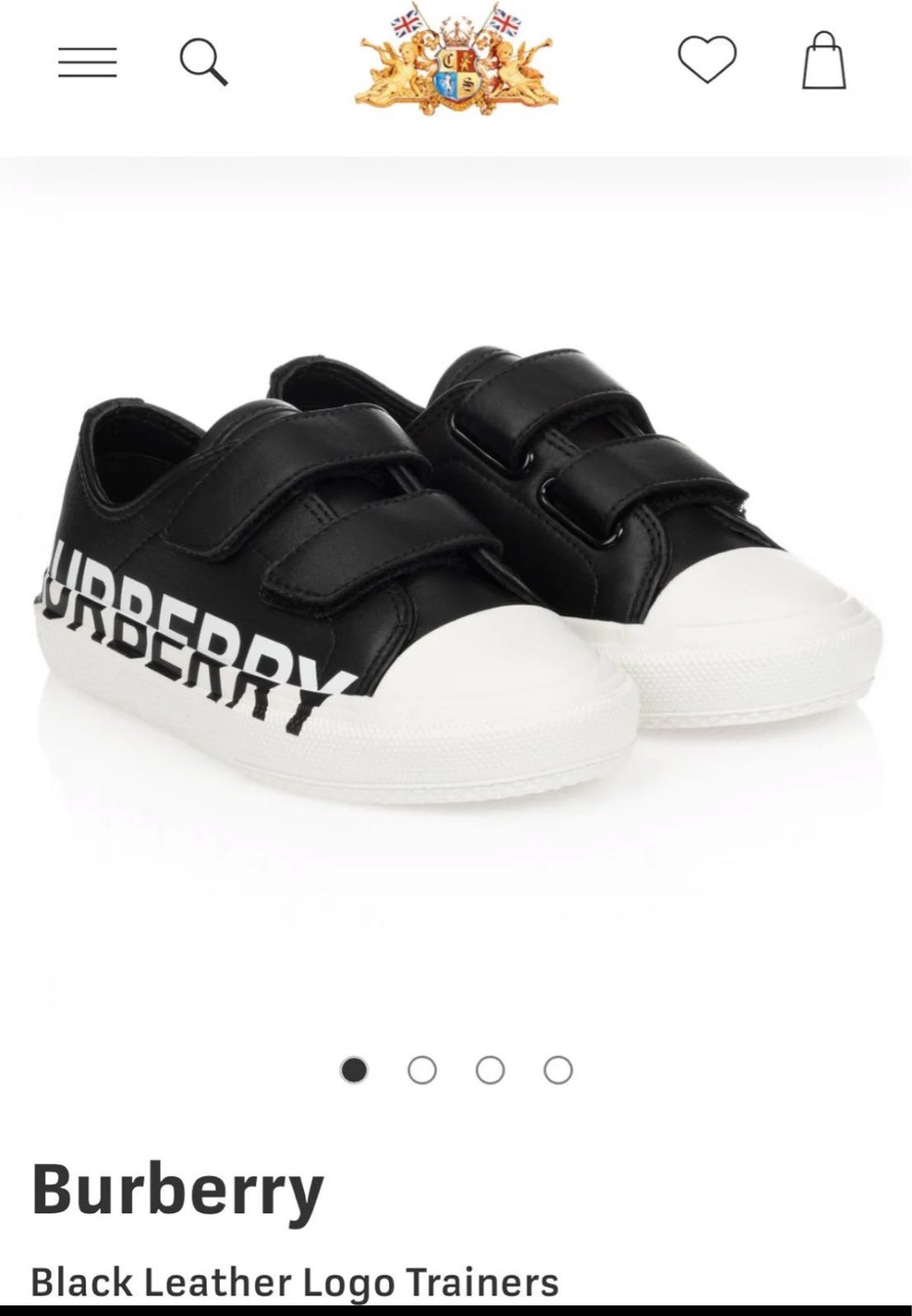Burberry Black Trainer Logo boys shoes