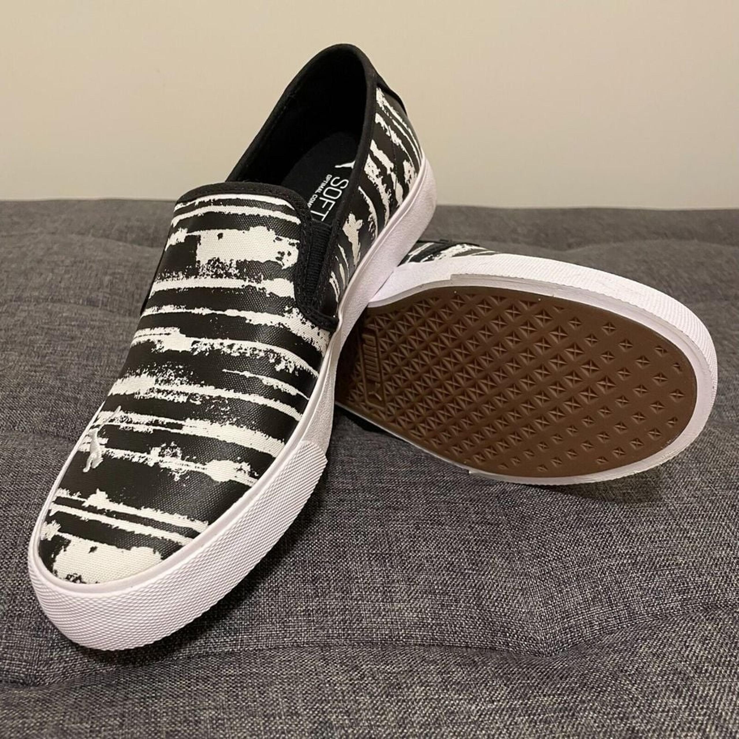 Puma Shoes Womens Size 11 Bari Slip-On Black/White Zebra Stripe | NEW WITH BOX