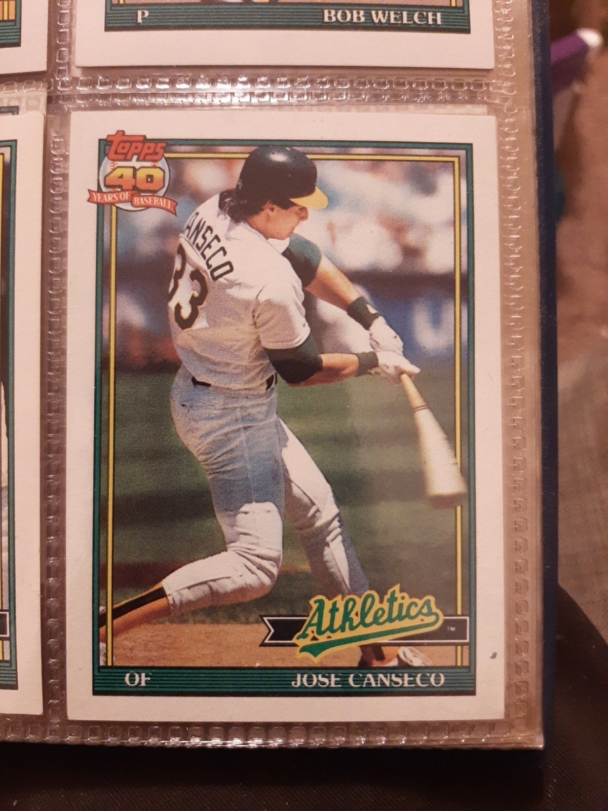 1991 topps 40 years of baseball jose canseco misprint rare