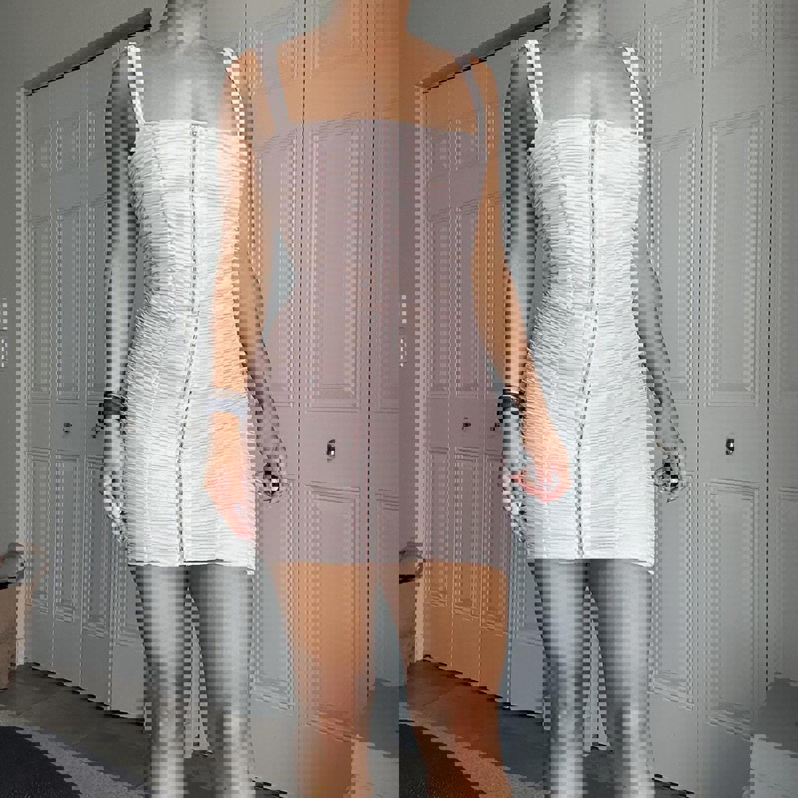House of CB Women's Pink and White Dress