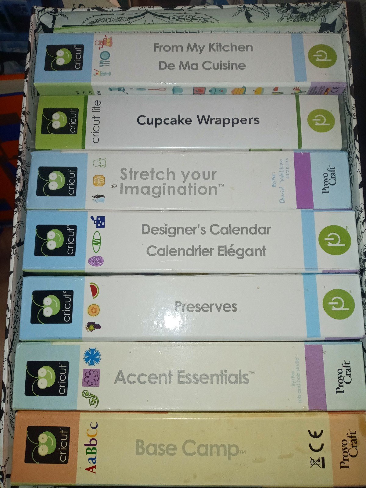 7 cricut cartridges cupcake wrappers calendar preserves, etc